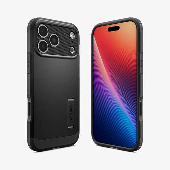 Spigen Tough Armor T MagFit hoesje - Apple iPhone 17 Pro Max - MagSafe met standaard - Zwart