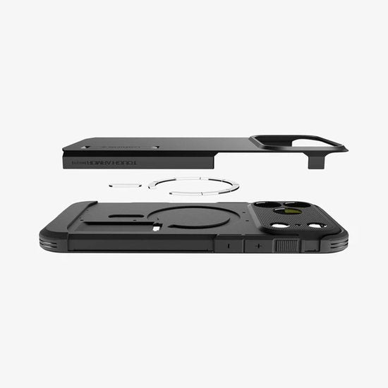 Spigen Tough Armor T MagFit hoesje - Apple iPhone 17 Pro Max - MagSafe met standaard - Zwart