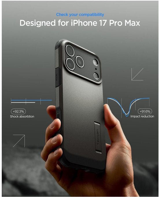 Spigen Tough Armor hoesje - iPhone 17 Pro Max - MagSafe - Gunmetal