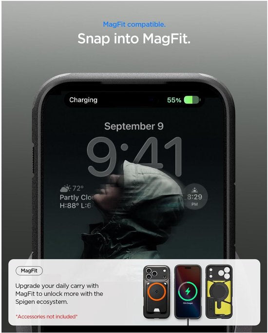 Spigen Tough Armor hoesje - iPhone 17 Pro Max - MagSafe - Gunmetal