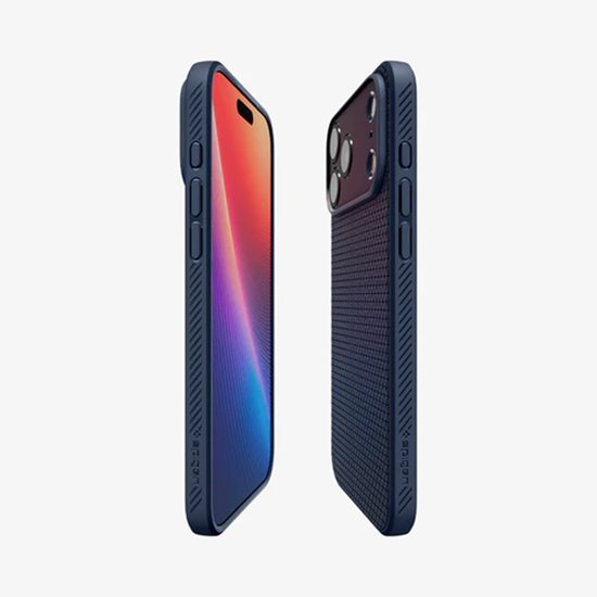 Spigen Liquid Air hoesje - geschikt voor Apple iPhone 17 Pro - flexibel TPU back cover - Blauw
