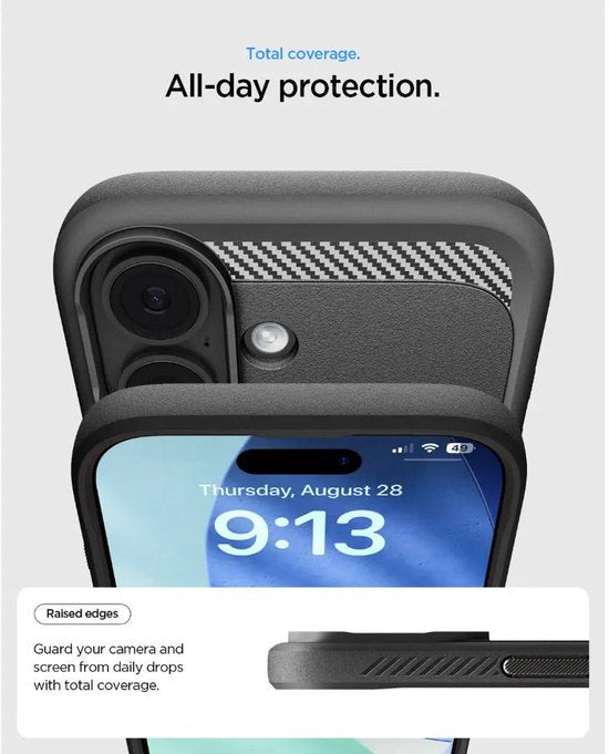 Spigen Rugged Armor Mag hoesje - iPhone 17 - MagSafe - Zwart
