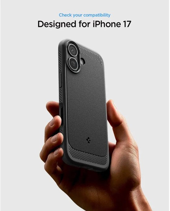 Spigen Rugged Armor Mag hoesje - iPhone 17 - MagSafe - Zwart