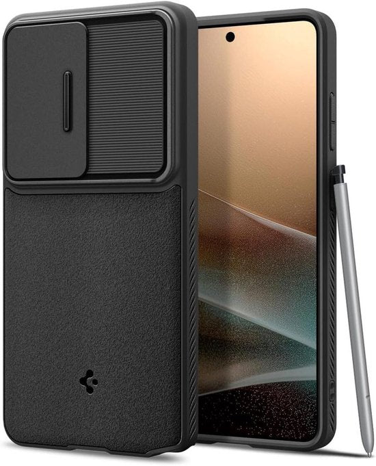 Spigen Optik Armor hoesje - Camera Slider - geschikt voor Samsung Galaxy S26 Ultra - Zwart