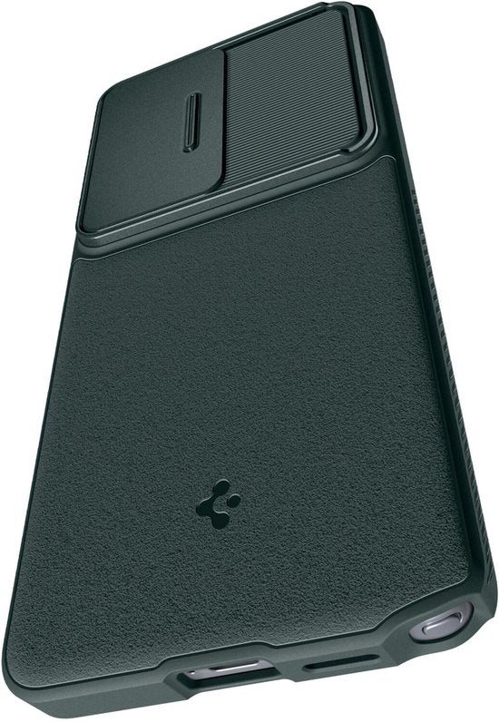Spigen Optik Armor hoesje - Samsung Galaxy S26 Ultra camera slider - Abyss Green
