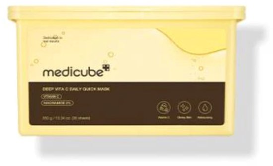 Medicube gezichtsmasker - Deep Vita C Daily Quick Mask - vitamine C - alle huidtypes - set van 30
