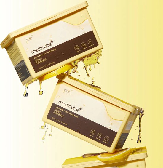 Medicube gezichtsmasker - Deep Vita C Daily Quick Mask - vitamine C - alle huidtypes - set van 30