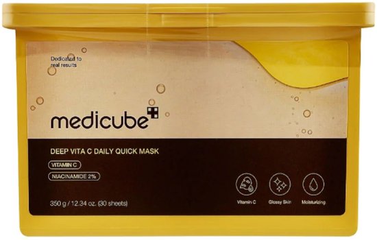 Medicube gezichtsmasker - Deep Vita C Daily Quick Mask - vitamine C - alle huidtypes - set van 30