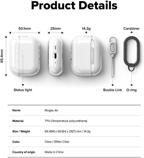 Ringke Air hoesje - geschikt voor AirPods Pro 3 - TPU - Transparant