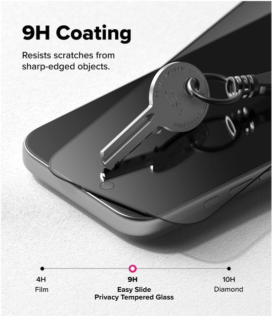 Ringke Easy Slide screenprotector - geschikt voor iPhone 17 Pro Max - privacy tempered glass met jig - set van 2