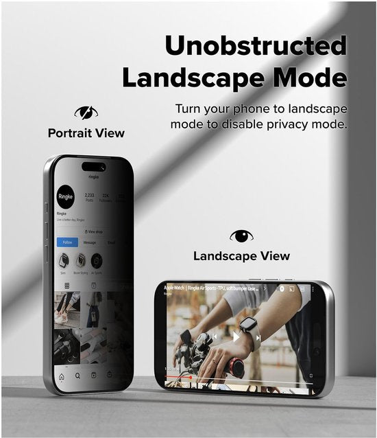 Ringke Easy Slide screenprotector - geschikt voor iPhone 17 Pro Max - privacy tempered glass met jig - set van 2