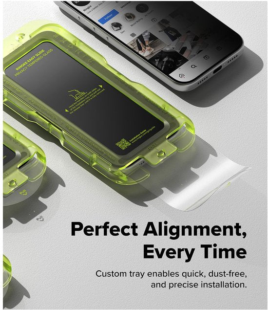 Ringke Easy Slide screenprotector - geschikt voor iPhone 17 Pro Max - privacy tempered glass met jig - set van 2