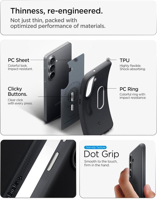 Spigen Samsung Galaxy S26 hoesje - Nano Pop MagFit - Black Sesame