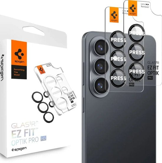 Spigen Optik Pro EZ Fit cameralensbeschermer set van 2 - geschikt voor Samsung Galaxy S26 - Zwart