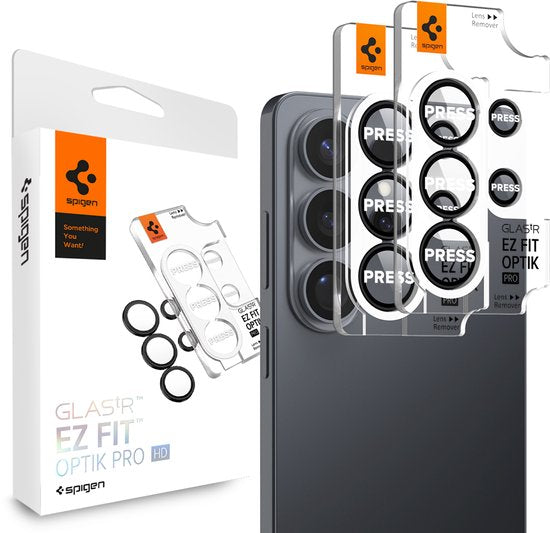 Spigen Optik Pro EZ Fit cameralensbeschermer set van 2 - geschikt voor Samsung Galaxy S26 - Zwart