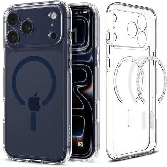 Spigen hoesje geschikt voor Apple iPhone 17 Pro - Ultra Hybrid MagFit - MagSafe en Qi2 backcover - Transparant