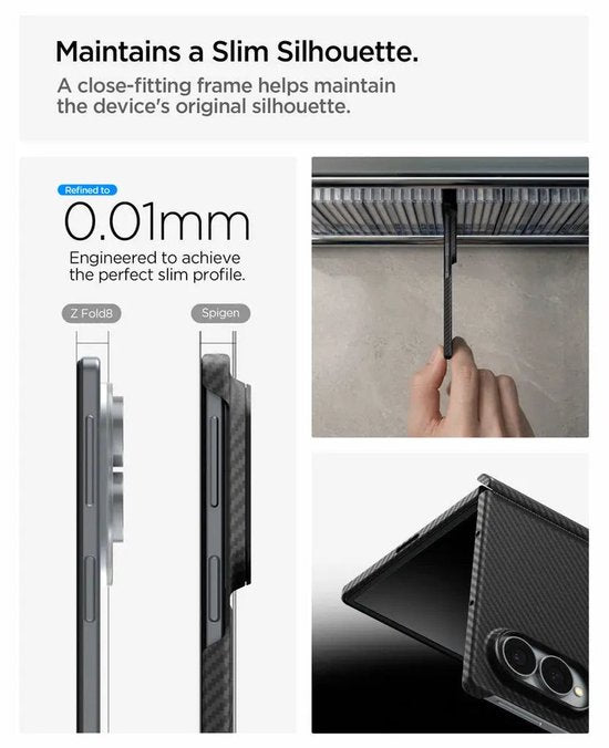 Spigen Air Skin Aramid case - Samsung Galaxy Z Fold 8 - MagFit - hinge protection - Black