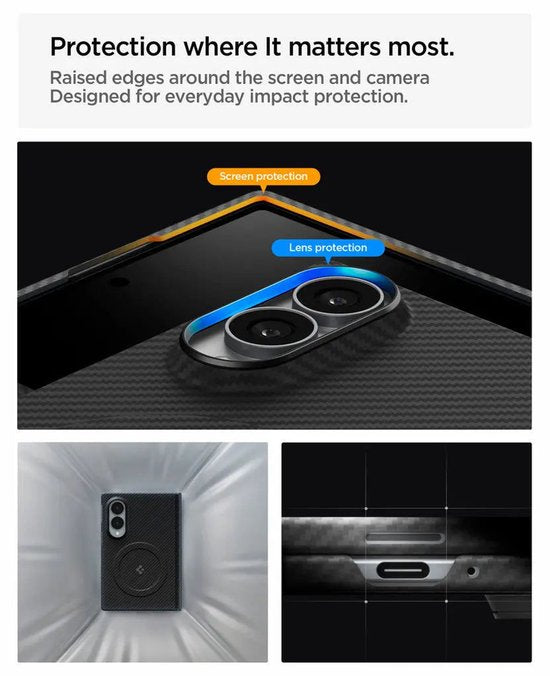 Spigen Air Skin Aramid case - Samsung Galaxy Z Fold 8 - MagFit - hinge protection - Black