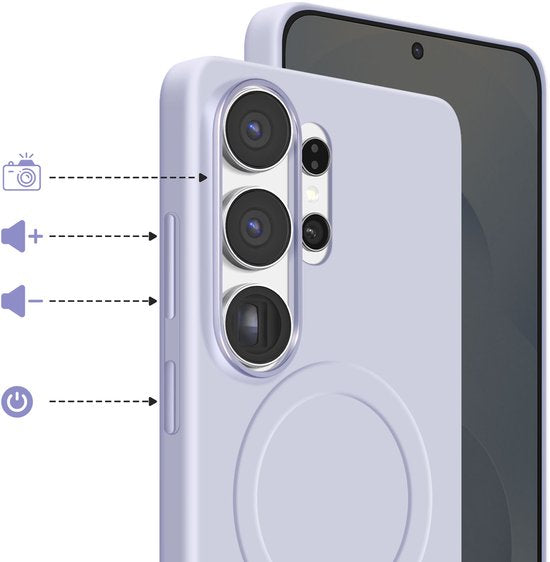Samsung Galaxy S26 Ultra slim hoesje - magnetische ring - Blauw violet