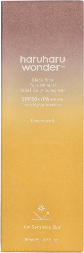 Haruharu Wonder zonnebrand - Black Rice Pure Mineral Relief Daily - SPF50+/PA++++ - 50 ml