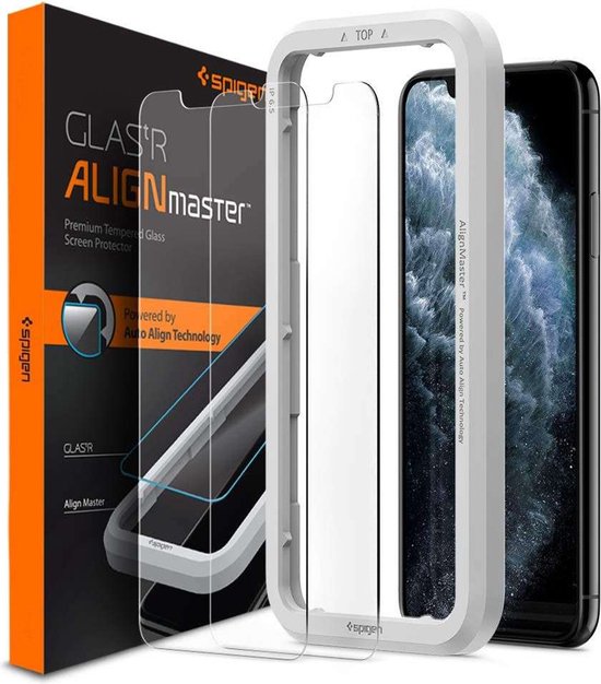 Spigen GLAS.tR AlignMaster screenprotector - Apple iPhone 11 en iPhone XR - set van 2
