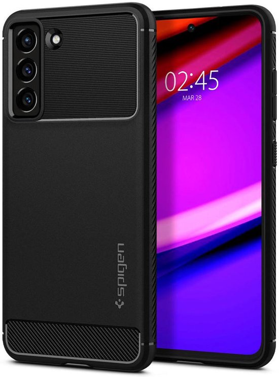 Spigen Rugged Armor hoesje - Samsung Galaxy S21 FE - mat - Zwart