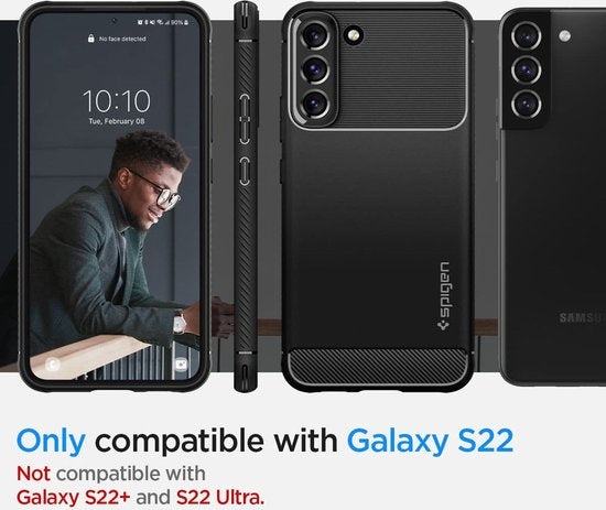 Spigen Rugged Armor hoesje - geschikt voor Samsung Galaxy S22 - back cover - Zwart