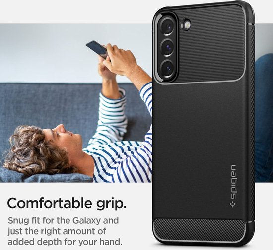 Spigen Rugged Armor hoesje - geschikt voor Samsung Galaxy S22 - back cover - Zwart