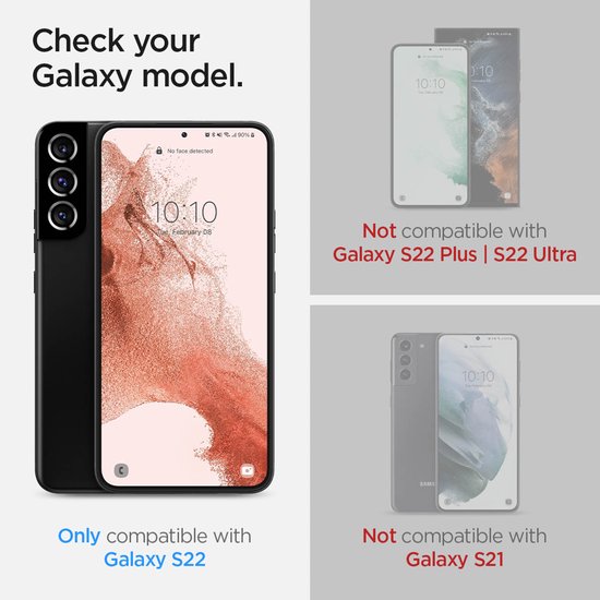 Spigen EZ Fit GLAS.tR screenprotector set van 2 - Samsung Galaxy S22