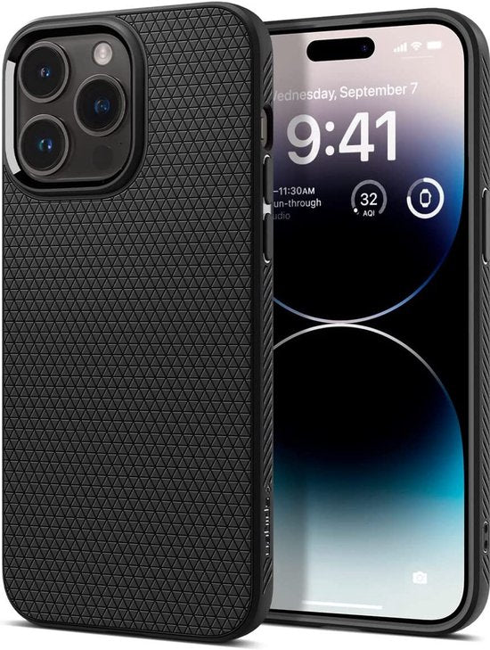 Spigen Liquid Air hoesje - geschikt voor Apple iPhone 14 Pro - back cover - Zwart