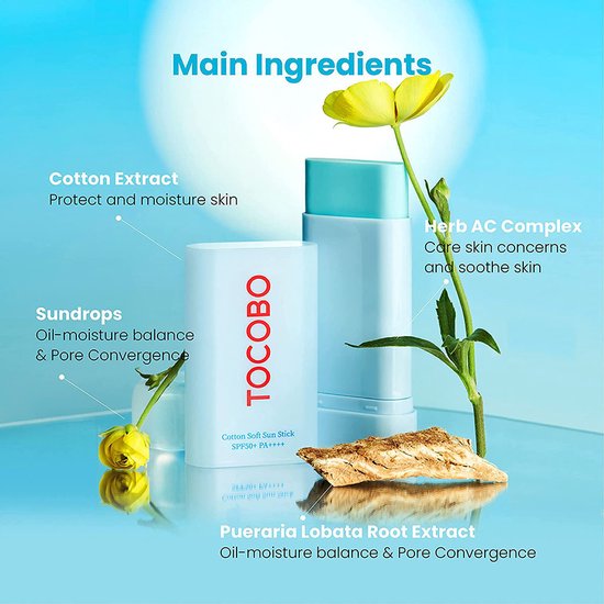 Tocobo Cotton Soft Sun Stick zonnebrandstick - SPF 50+ PA++++ - 19 gram