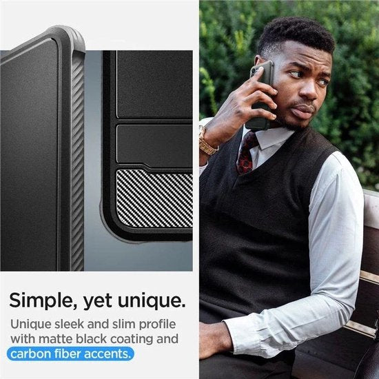 Spigen Rugged Armor hoesje - Samsung Galaxy S23 - Zwart