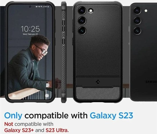 Spigen Rugged Armor hoesje - Samsung Galaxy S23 - Zwart