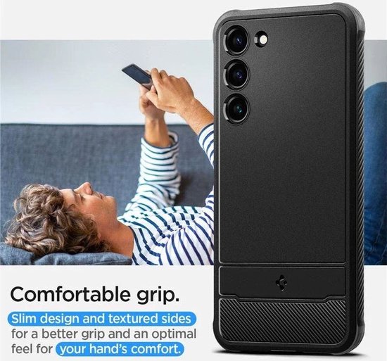 Spigen Rugged Armor hoesje - Samsung Galaxy S23 - Zwart