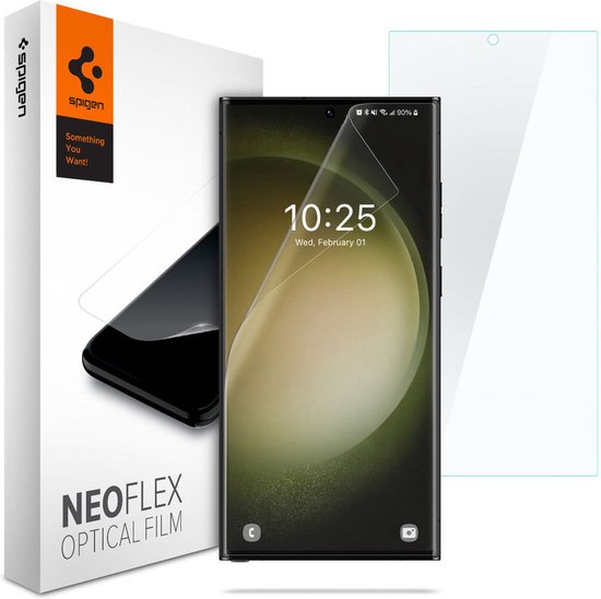 Spigen Neo Flex Solid screenprotector - geschikt voor Samsung Galaxy S23 Ultra - hoesjevriendelijk - set van 2