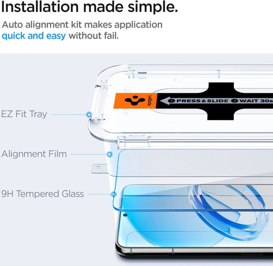 Spigen Glas.tR EZ Fit screenprotector - geschikt voor Samsung Galaxy S23 Plus - set van 2