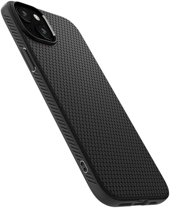 Spigen Liquid Air hoesje - Apple iPhone 15 - flexibel TPU mat - Zwart
