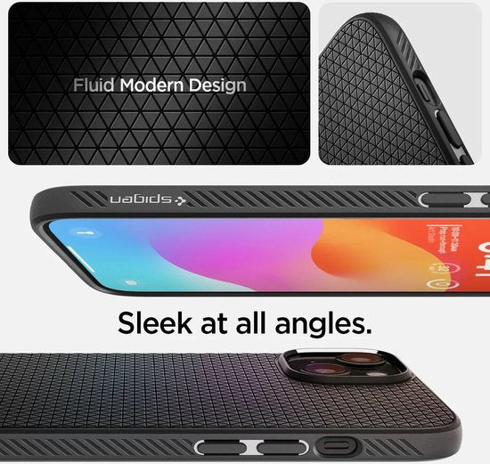 Spigen Liquid Air hoesje - Apple iPhone 15 - flexibel TPU mat - Zwart