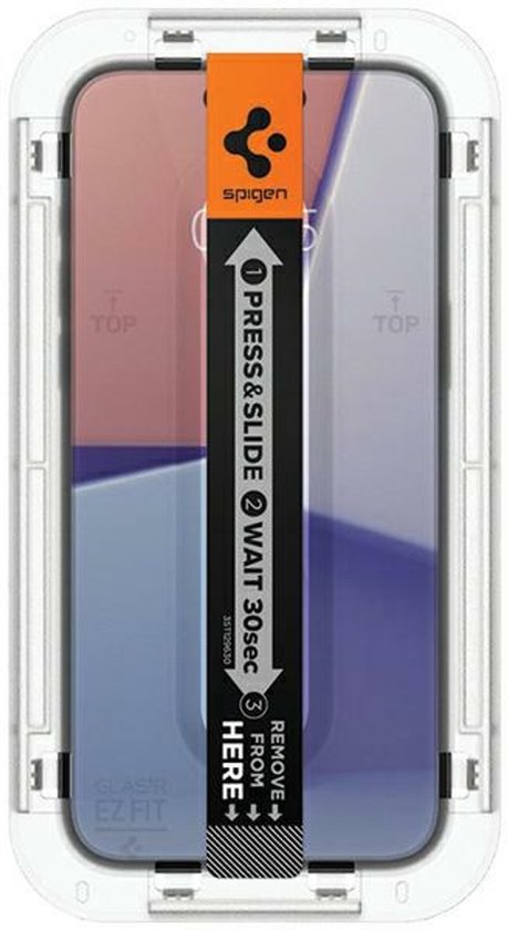 Spigen EZ Fit GLAS.tR screenprotector - iPhone 15 Pro Max set van 2 - Transparant