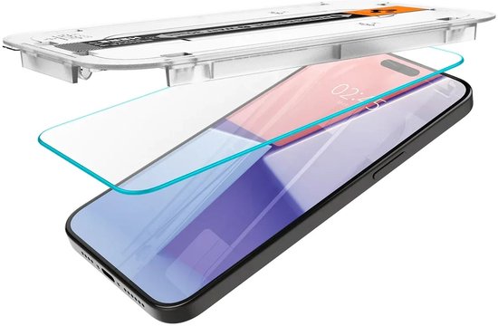 Spigen EZ Fit GLAS.tR screenprotector - iPhone 15 Pro Max set van 2 - Transparant