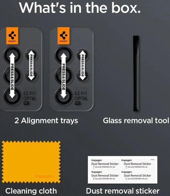Spigen GlasTR EZ Fit Optik Pro cameralensprotector - Samsung Galaxy S24 Ultra - 9H gehard glas - set van 2 - Zwart