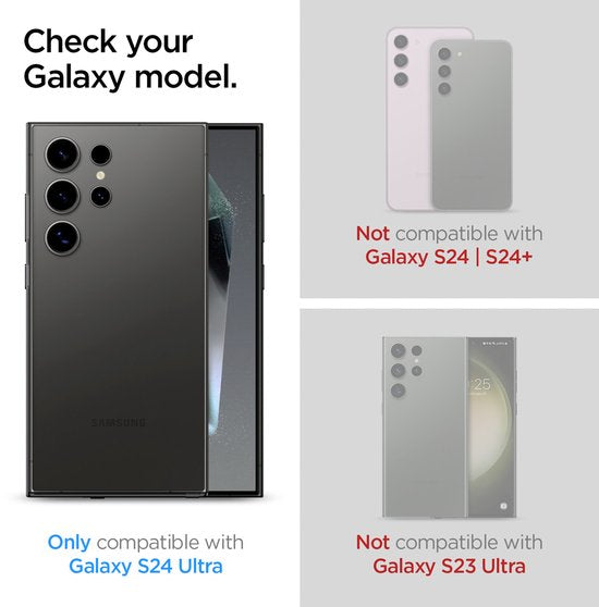 Spigen EZ Fit GLAS.tR privacy screenprotector - geschikt voor Samsung Galaxy S24 Ultra - 9H tempered glass - case friendly - set van 2
