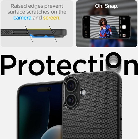 Spigen Liquid Air hoesje - geschikt voor iPhone 16 Plus - TPU - Zwart