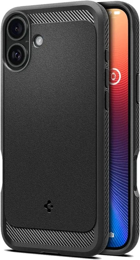 Spigen Rugged Armor MagFit case - Apple iPhone 16 - MagSafe - air cushion - Black