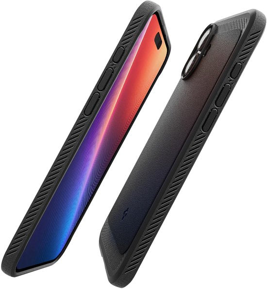Spigen Rugged Armor MagFit case - Apple iPhone 16 - MagSafe - air cushion - Black