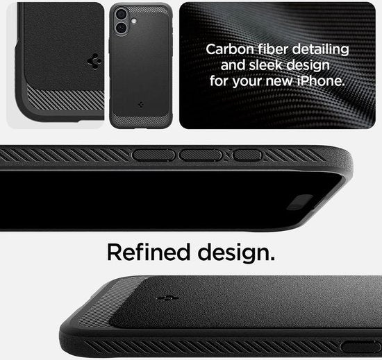 Spigen Rugged Armor MagFit case - Apple iPhone 16 - MagSafe - air cushion - Black