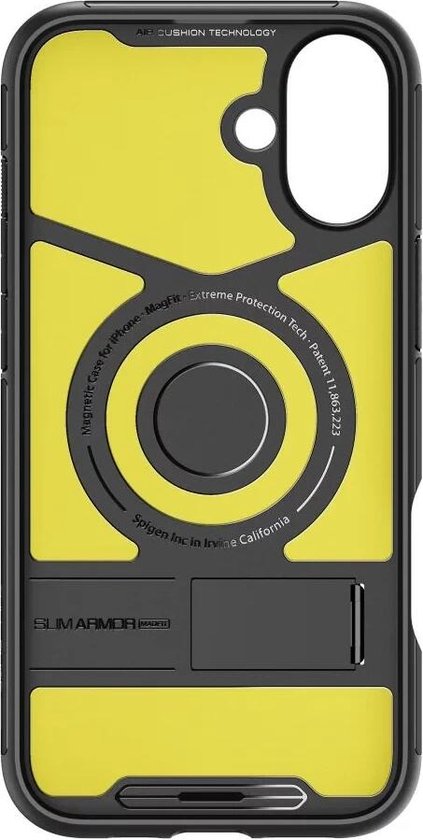 Spigen Slim Armor hoesje geschikt voor iPhone 16 - MagSafe - Zwart