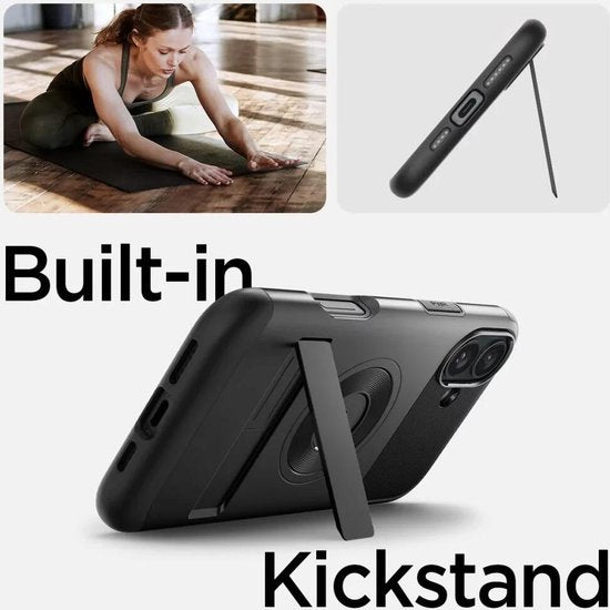 Spigen Slim Armor hoesje geschikt voor iPhone 16 - MagSafe - Zwart