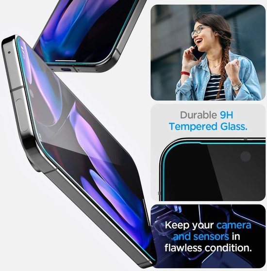 Spigen Glas.tR EZ Fit screen protector - Google Pixel 10/10 Pro/9/9 Pro - tempered glass with applicator - set of 2