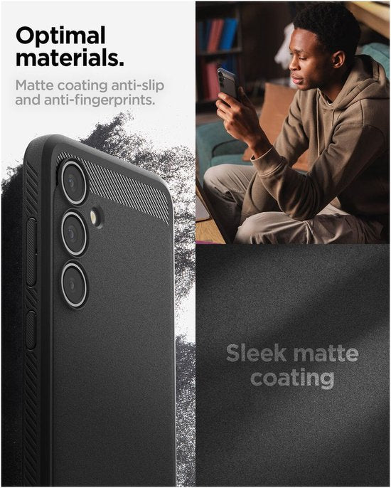 Spigen Samsung Galaxy S24 FE hoesje - Rugged Armor - Mat zwart
